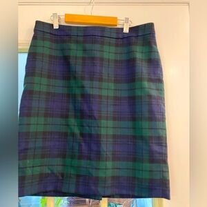 J. Crew The pencil skirt black watch tartan plaid